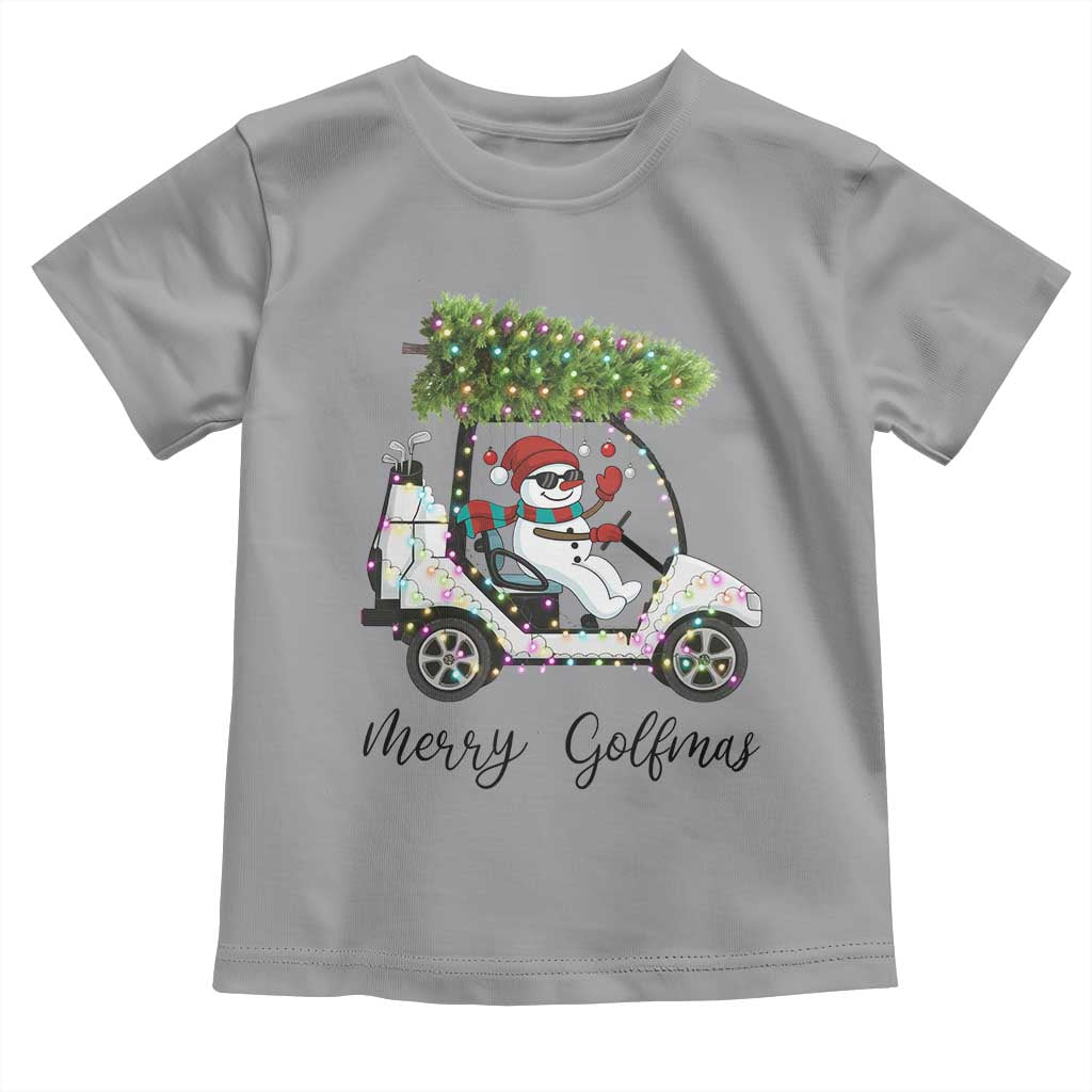 Funny Christmas Golf Toddler T Shirt Snowman Driving Golf Cart Merry Golfmas - Wonder Print Shop