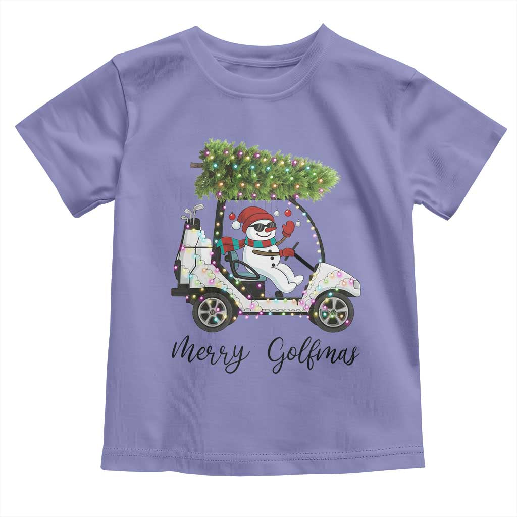 Funny Christmas Golf Toddler T Shirt Snowman Driving Golf Cart Merry Golfmas - Wonder Print Shop