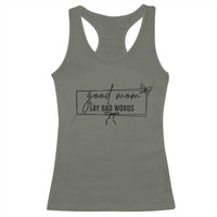 Funny Mom Gift Racerback Tank Top Good Mom Say Bad Words - Wonder Print Shop