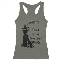 Good Mom Say Bad Words Racerback Tank Top Funny Witch Mom Halloween Gift - Wonder Print Shop