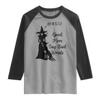 Good Mom Say Bad Words Raglan Shirt Funny Witch Mom Halloween Gift - Wonder Print Shop