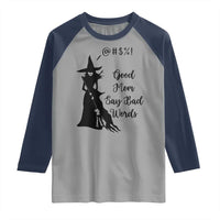 Good Mom Say Bad Words Raglan Shirt Funny Witch Mom Halloween Gift - Wonder Print Shop
