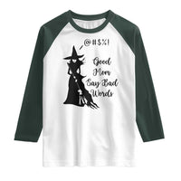 Good Mom Say Bad Words Raglan Shirt Funny Witch Mom Halloween Gift - Wonder Print Shop