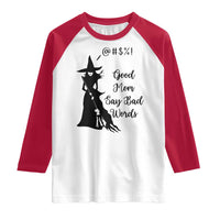 Good Mom Say Bad Words Raglan Shirt Funny Witch Mom Halloween Gift - Wonder Print Shop