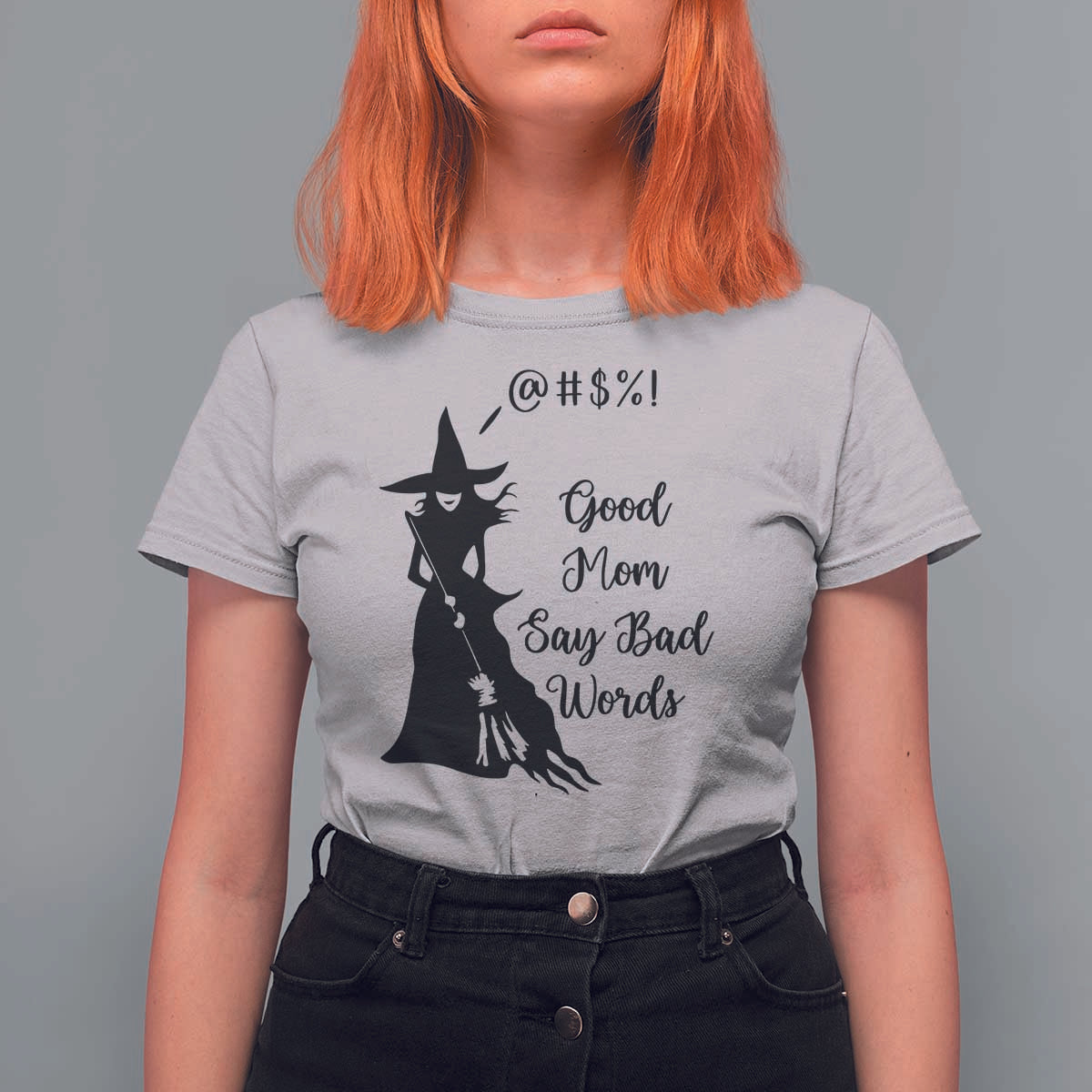 Good Mom Say Bad Words T Shirt For Women Funny Witch Mom Halloween Gift - Wonder Print Shop