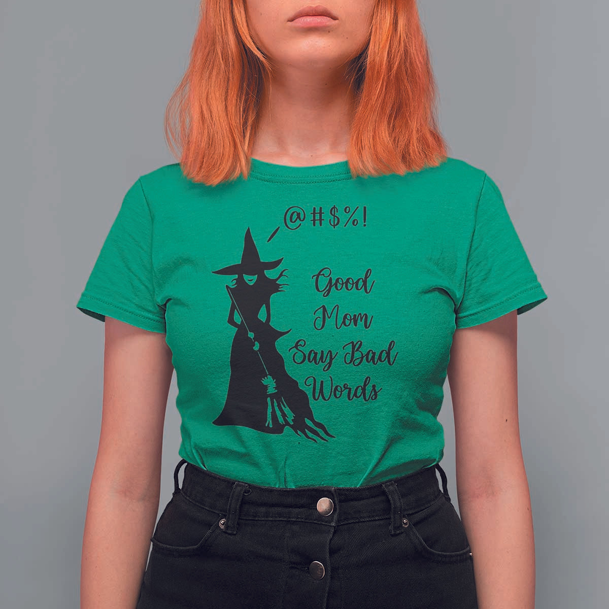 Good Mom Say Bad Words T Shirt For Women Funny Witch Mom Halloween Gift - Wonder Print Shop