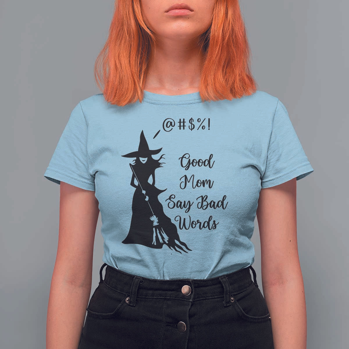 Good Mom Say Bad Words T Shirt For Women Funny Witch Mom Halloween Gift - Wonder Print Shop