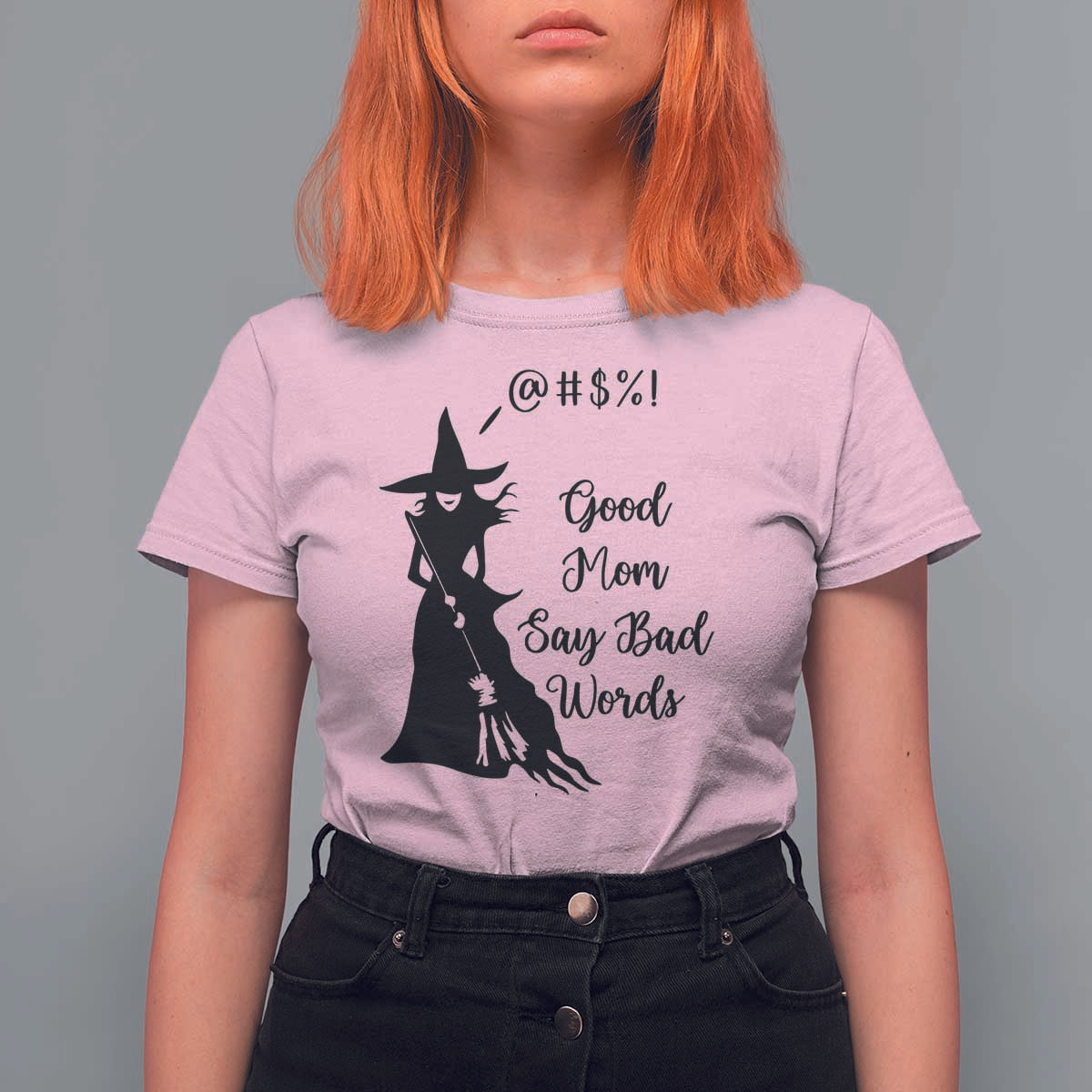 Good Mom Say Bad Words T Shirt For Women Funny Witch Mom Halloween Gift - Wonder Print Shop