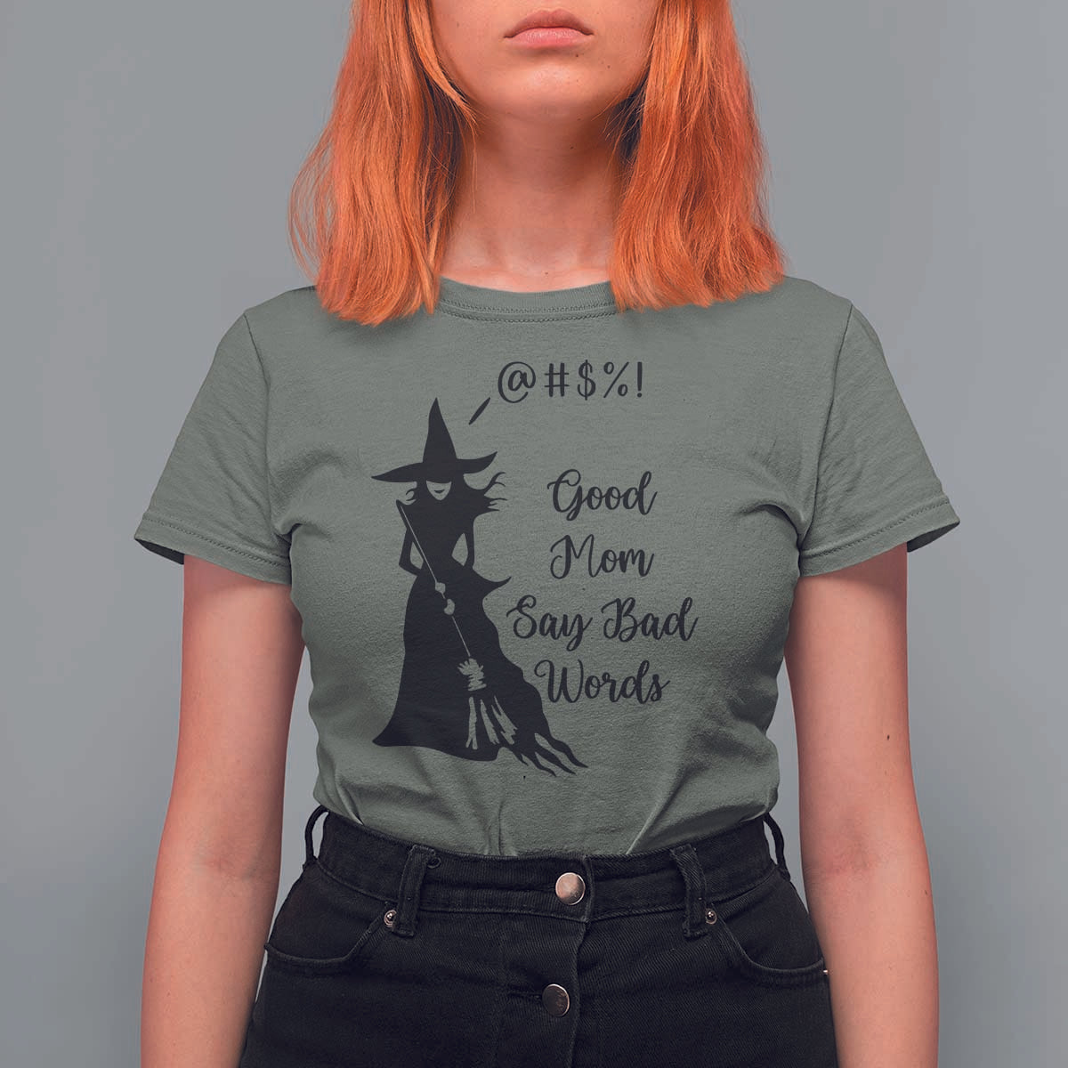 Good Mom Say Bad Words T Shirt For Women Funny Witch Mom Halloween Gift - Wonder Print Shop