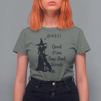 Good Mom Say Bad Words T Shirt For Women Funny Witch Mom Halloween Gift - Wonder Print Shop