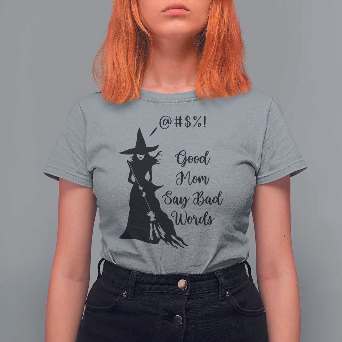 Good Mom Say Bad Words T Shirt For Women Funny Witch Mom Halloween Gift - Wonder Print Shop