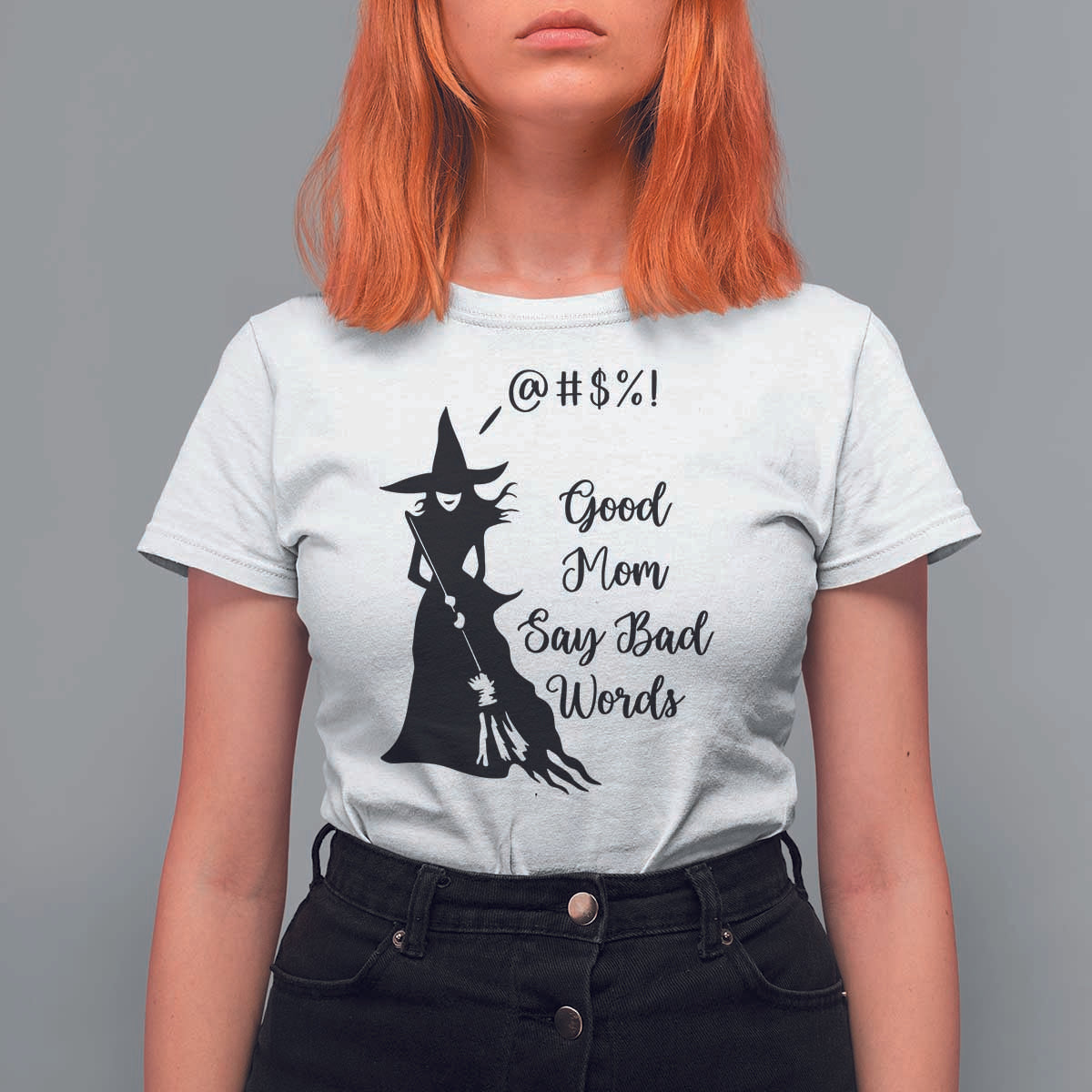 Good Mom Say Bad Words T Shirt For Women Funny Witch Mom Halloween Gift - Wonder Print Shop