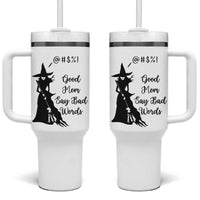 Good Mom Say Bad Words Tumbler With Handle Funny Witch Mom Halloween Gift