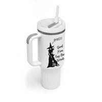Good Mom Say Bad Words Tumbler With Handle Funny Witch Mom Halloween Gift