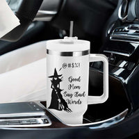 Good Mom Say Bad Words Tumbler With Handle Funny Witch Mom Halloween Gift