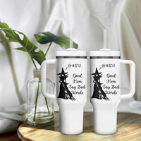 Good Mom Say Bad Words Tumbler With Handle Funny Witch Mom Halloween Gift