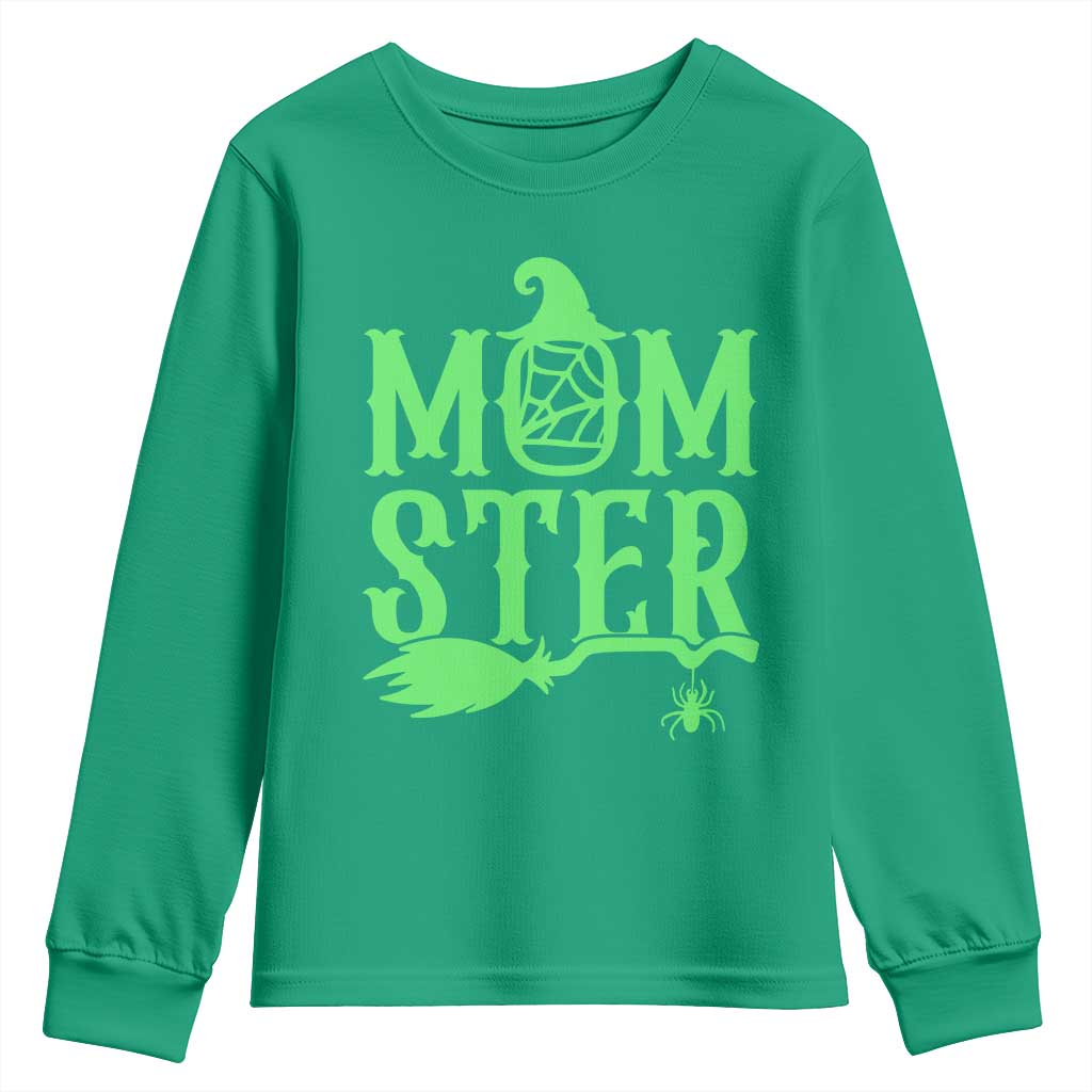 Funny Halloween Youth Sweatshirt Momster Gift For Mom - Wonder Print Shop