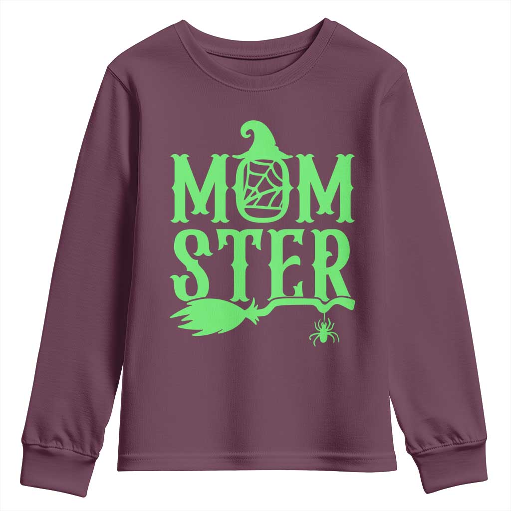 Funny Halloween Youth Sweatshirt Momster Gift For Mom - Wonder Print Shop