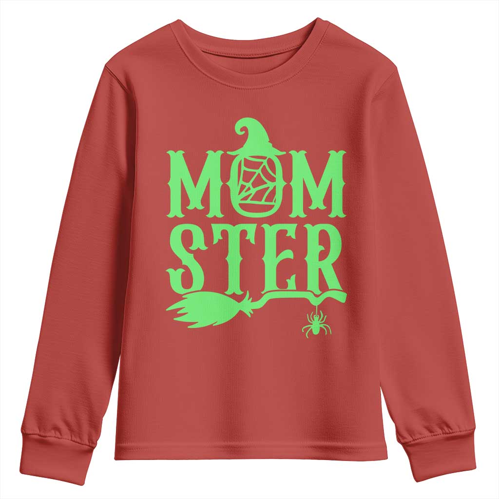 Funny Halloween Youth Sweatshirt Momster Gift For Mom - Wonder Print Shop