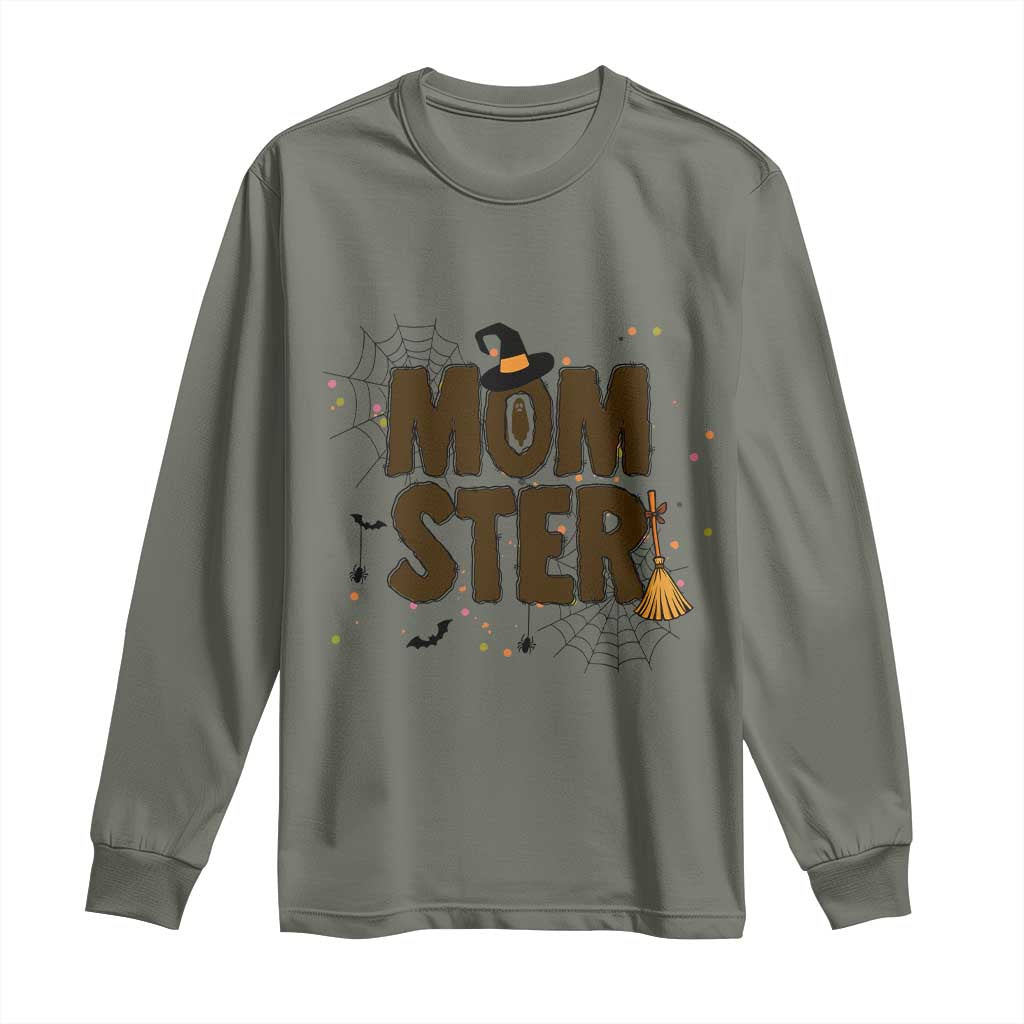 Halloween Mom Life Long Sleeve Shirt Funny Momster Quote - Wonder Print Shop