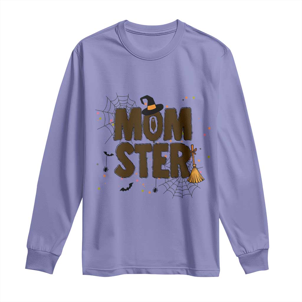 Halloween Mom Life Long Sleeve Shirt Funny Momster Quote - Wonder Print Shop