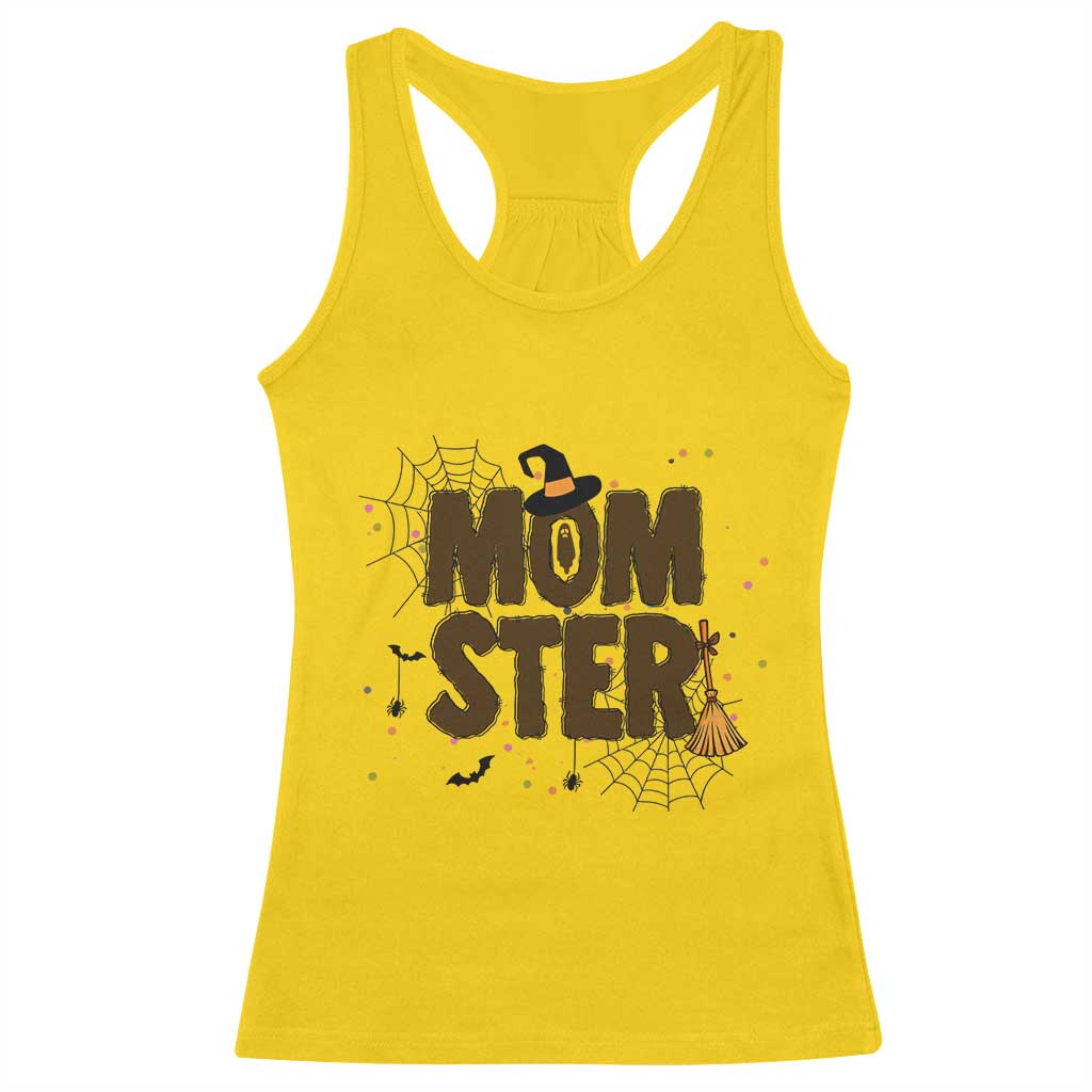 Halloween Mom Life Racerback Tank Top Funny Momster Quote - Wonder Print Shop