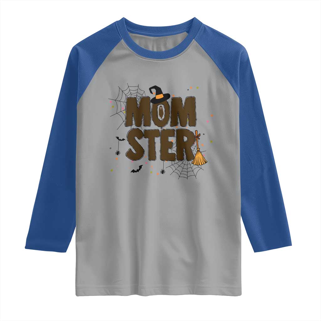 Halloween Mom Life Raglan Shirt Funny Momster Quote - Wonder Print Shop