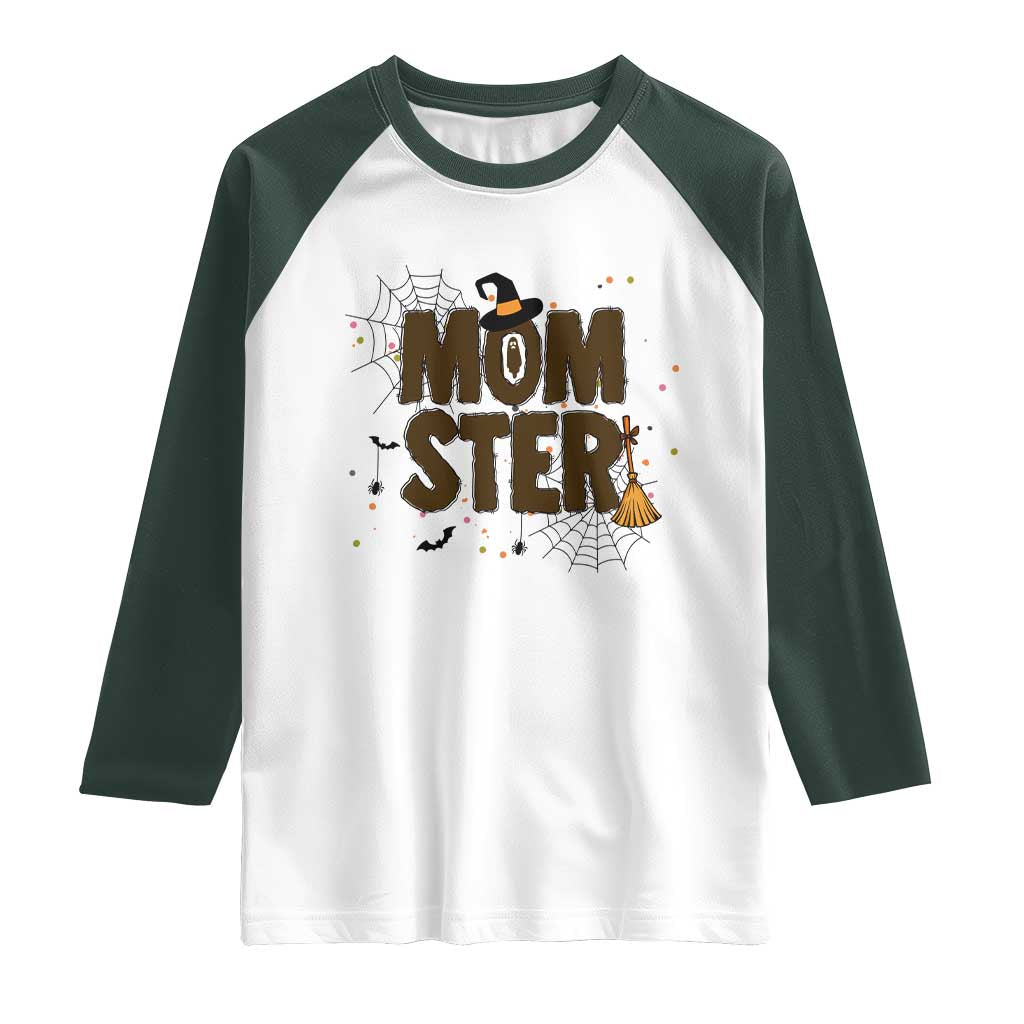 Halloween Mom Life Raglan Shirt Funny Momster Quote - Wonder Print Shop