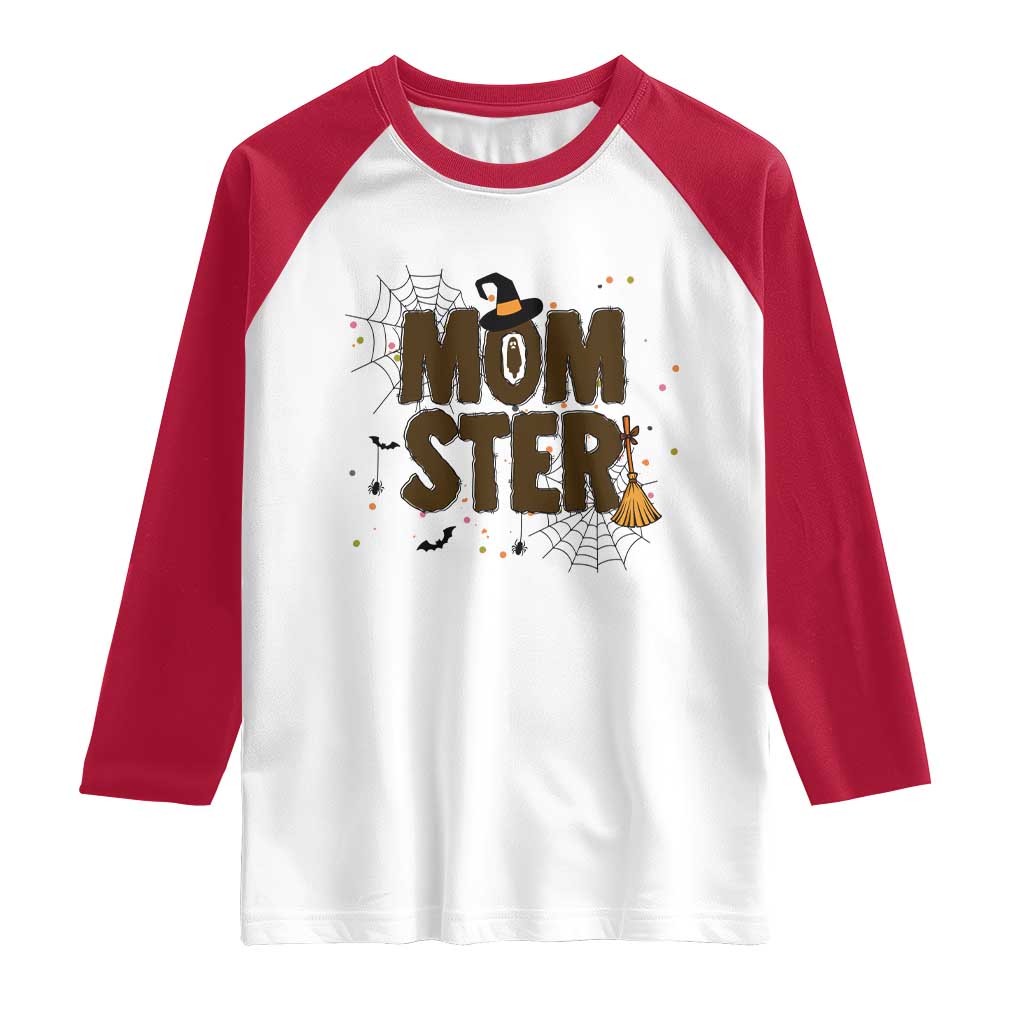 Halloween Mom Life Raglan Shirt Funny Momster Quote - Wonder Print Shop