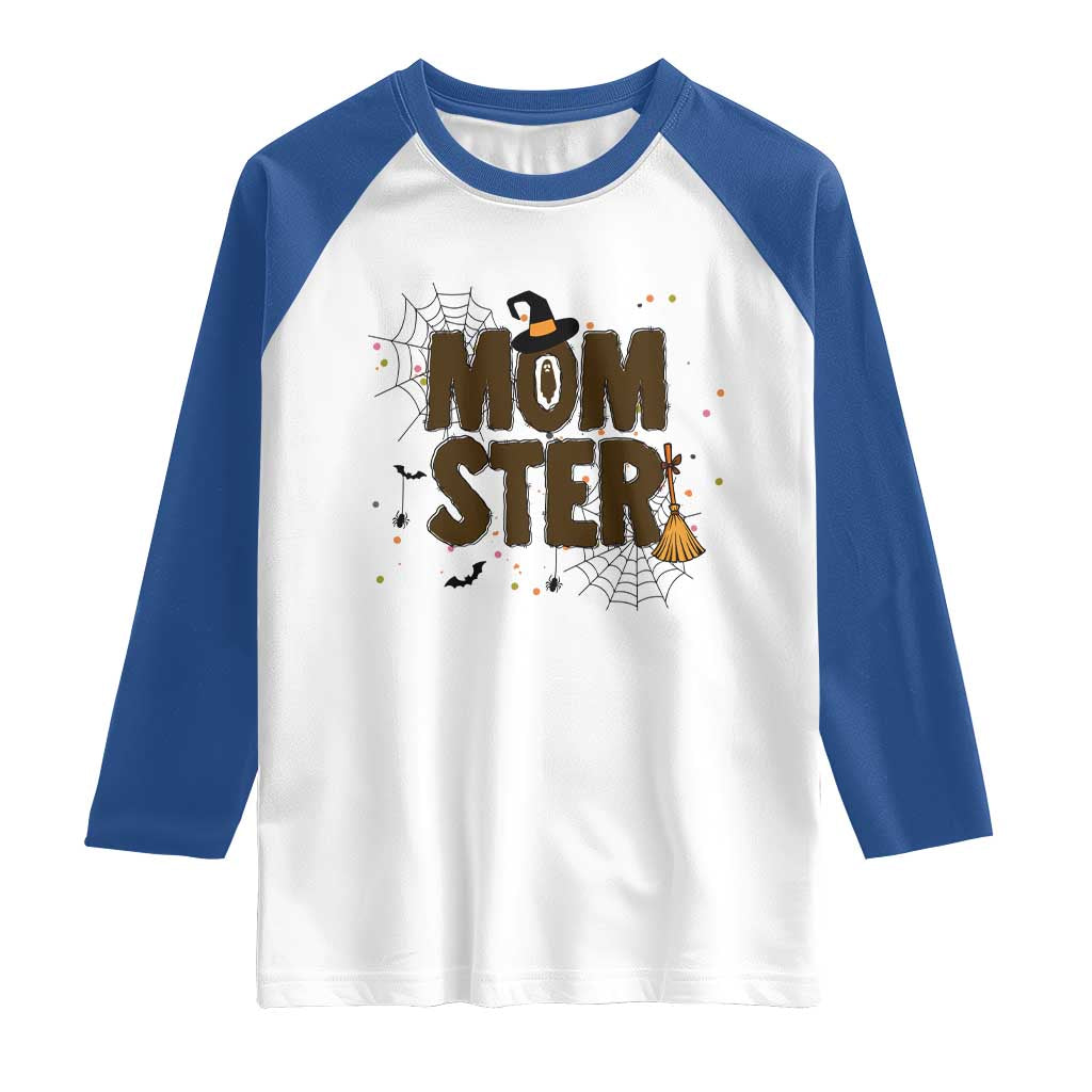 Halloween Mom Life Raglan Shirt Funny Momster Quote - Wonder Print Shop