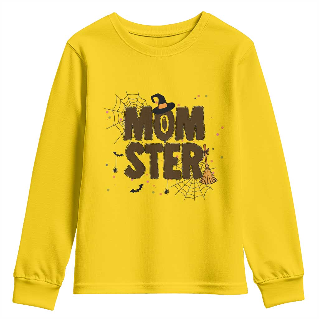 Halloween Mom Life Youth Sweatshirt Funny Momster Quote - Wonder Print Shop