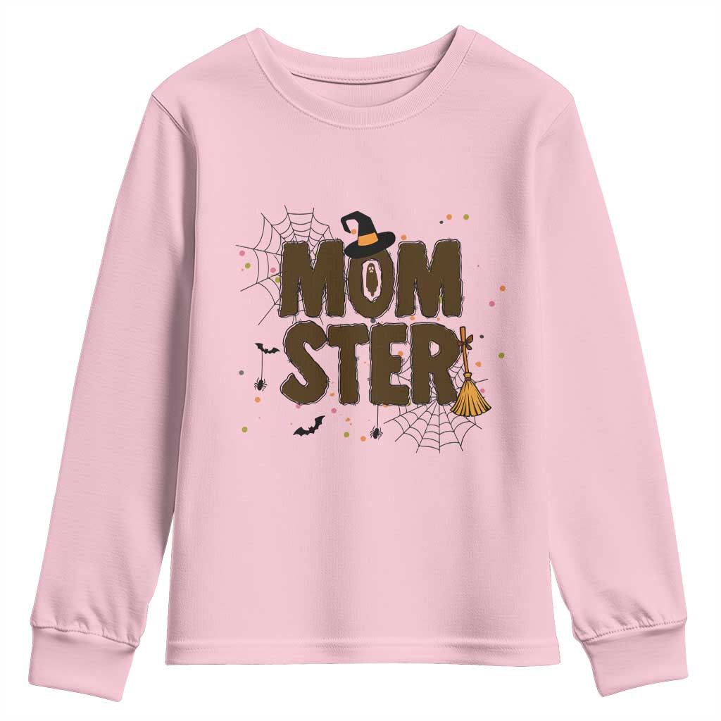 Halloween Mom Life Youth Sweatshirt Funny Momster Quote - Wonder Print Shop
