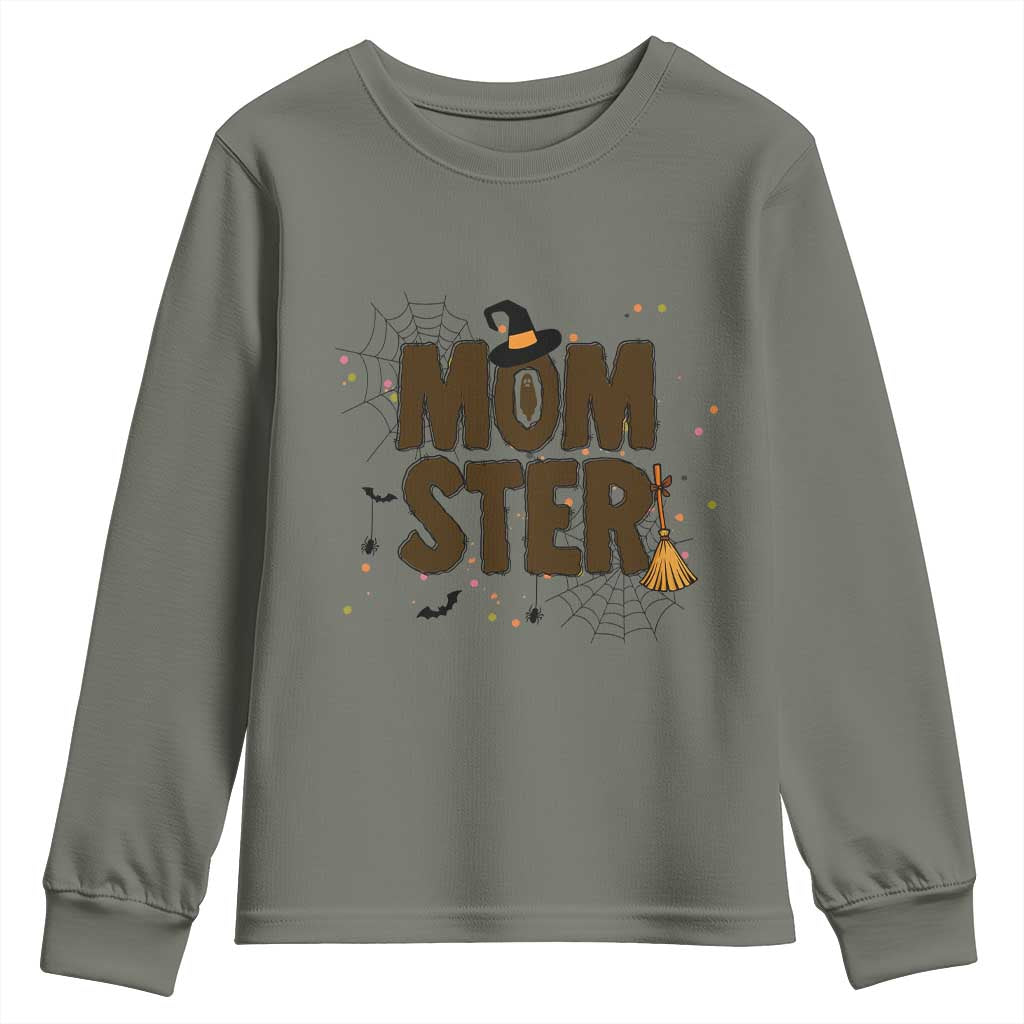 Halloween Mom Life Youth Sweatshirt Funny Momster Quote - Wonder Print Shop