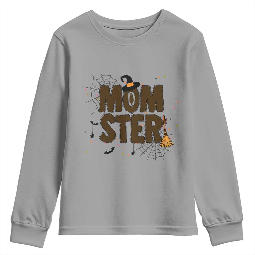 Halloween Mom Life Youth Sweatshirt Funny Momster Quote - Wonder Print Shop