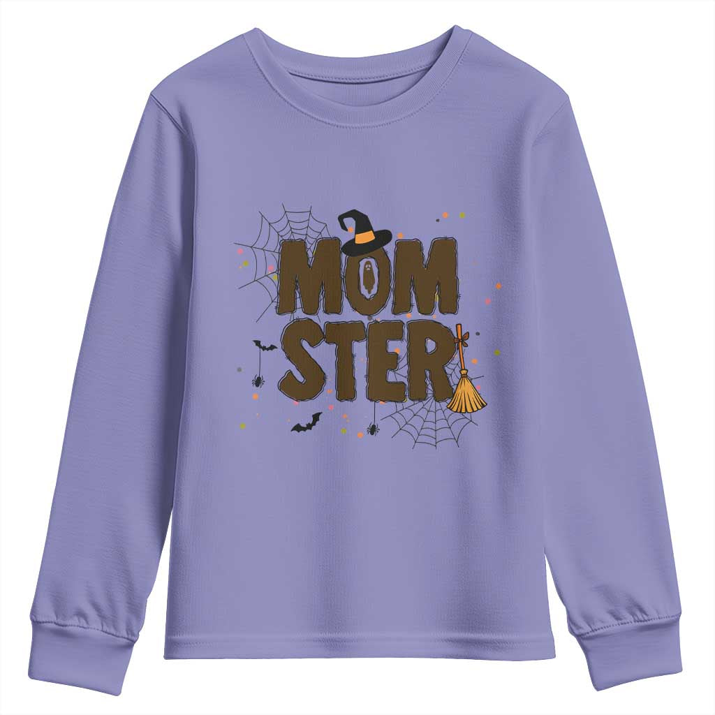 Halloween Mom Life Youth Sweatshirt Funny Momster Quote - Wonder Print Shop