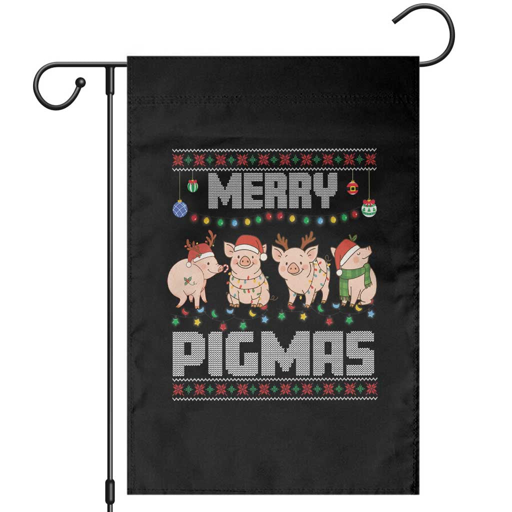 Funny Merry Pigmas Garden Flag Christmas Pig Ugly Sweater Gift - Wonder Print Shop