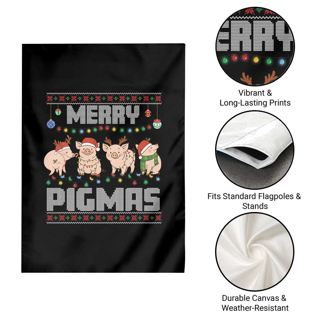 Funny Merry Pigmas Garden Flag Christmas Pig Ugly Sweater Gift - Wonder Print Shop