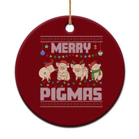 Funny Merry Pigmas Ceramic Ornament Christmas Pig Ugly Sweater Gift - Wonder Print Shop