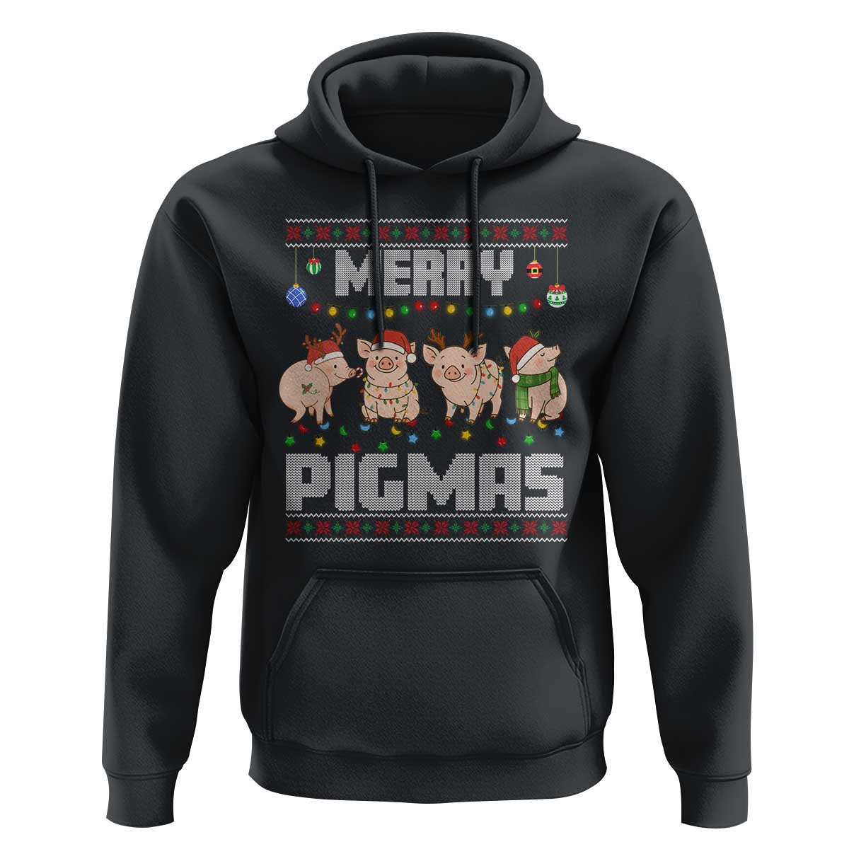 Funny Merry Pigmas Hoodie Christmas Pig Ugly Sweater Gift - Wonder Print Shop