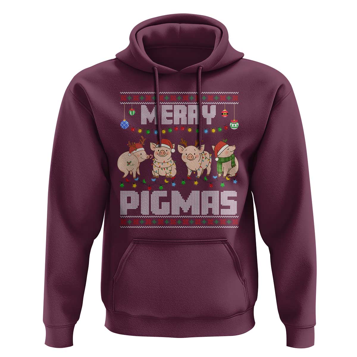 Funny Merry Pigmas Hoodie Christmas Pig Ugly Sweater Gift - Wonder Print Shop