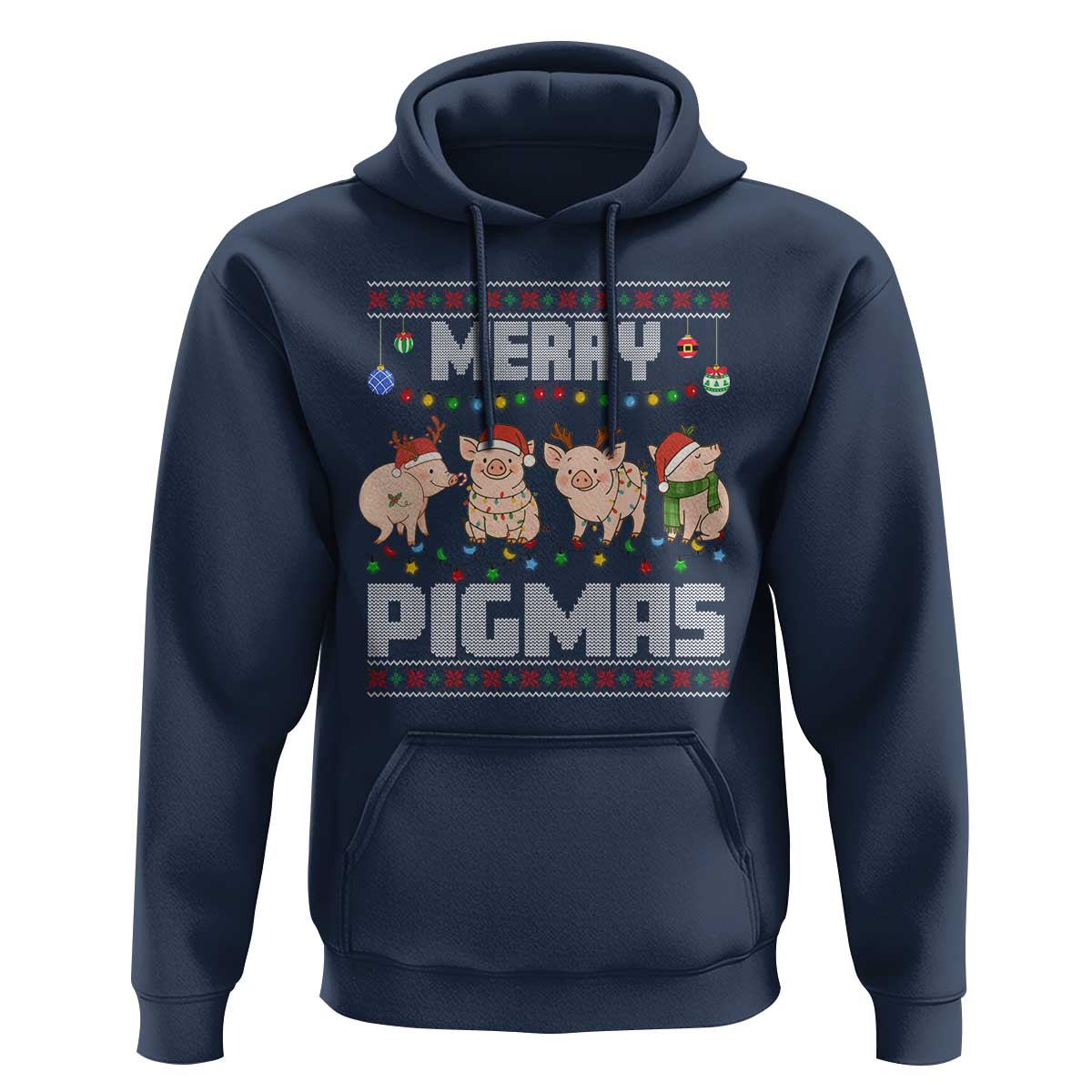 Funny Merry Pigmas Hoodie Christmas Pig Ugly Sweater Gift - Wonder Print Shop