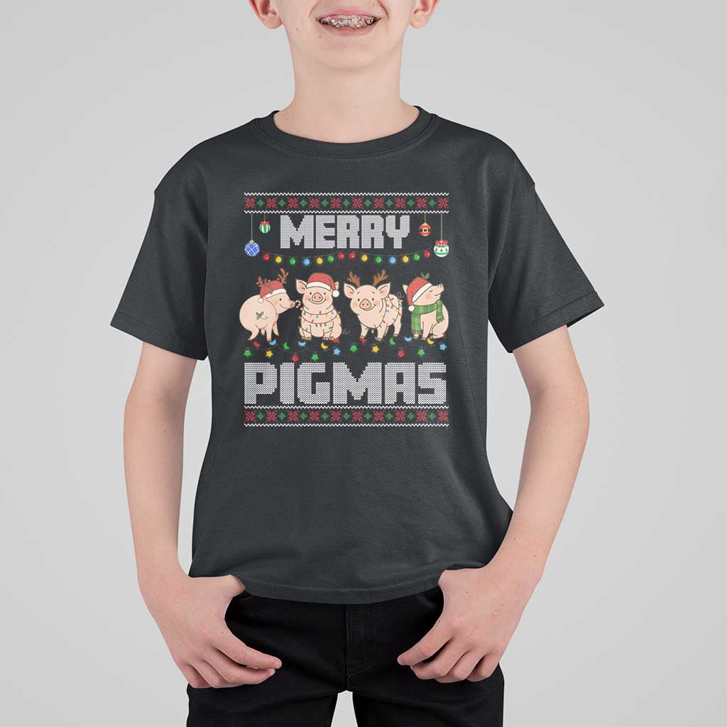 Funny Merry Pigmas T Shirt For Kid Christmas Pig Ugly Sweater Gift - Wonder Print Shop