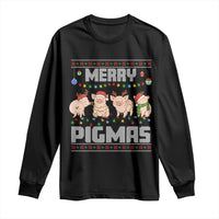 Funny Merry Pigmas Long Sleeve Shirt Christmas Pig Ugly Sweater Gift - Wonder Print Shop