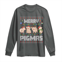 Funny Merry Pigmas Long Sleeve Shirt Christmas Pig Ugly Sweater Gift - Wonder Print Shop