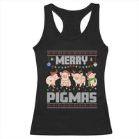 Funny Merry Pigmas Racerback Tank Top Christmas Pig Ugly Sweater Gift - Wonder Print Shop