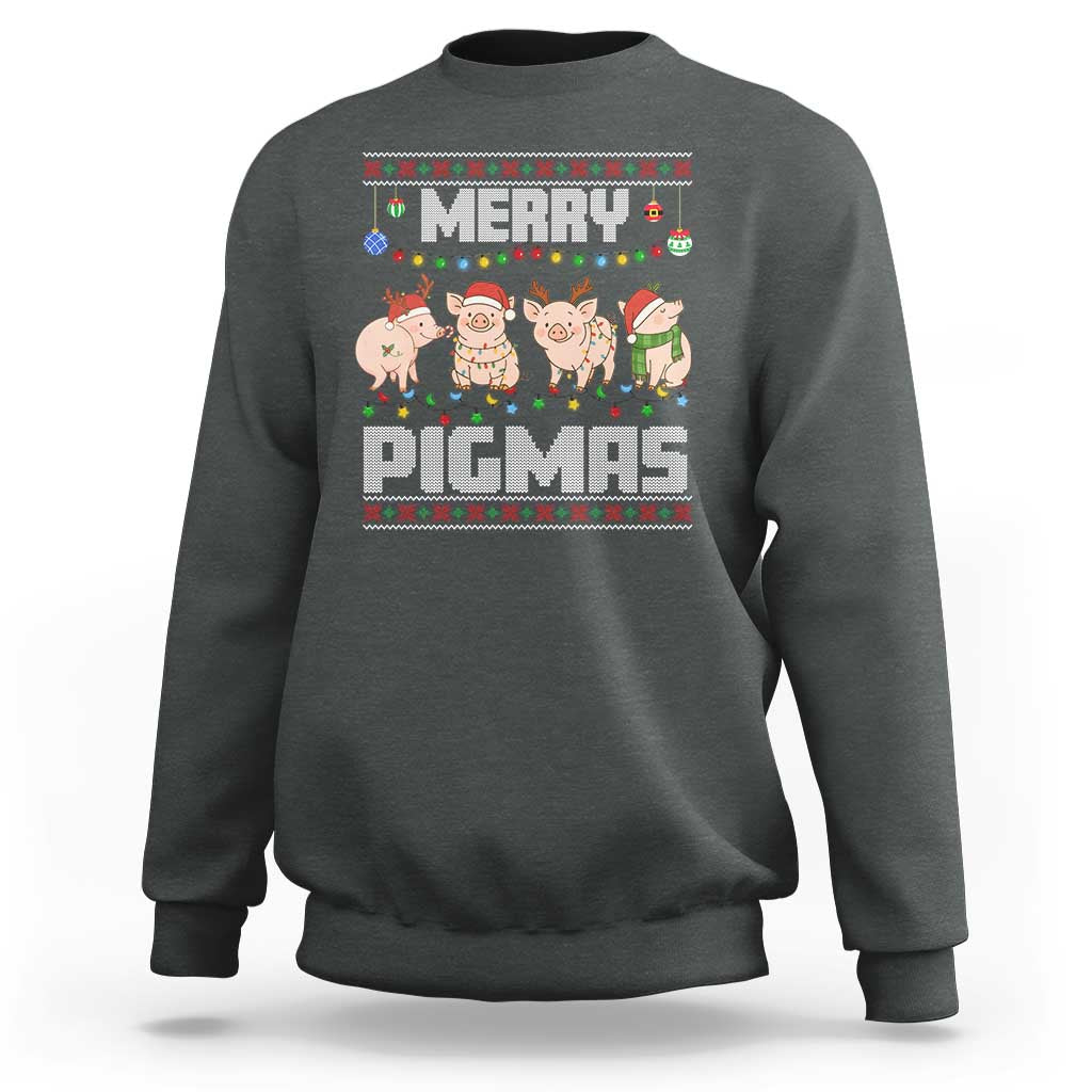 Funny Merry Pigmas Sweatshirt Christmas Pig Ugly Sweater Gift - Wonder Print Shop