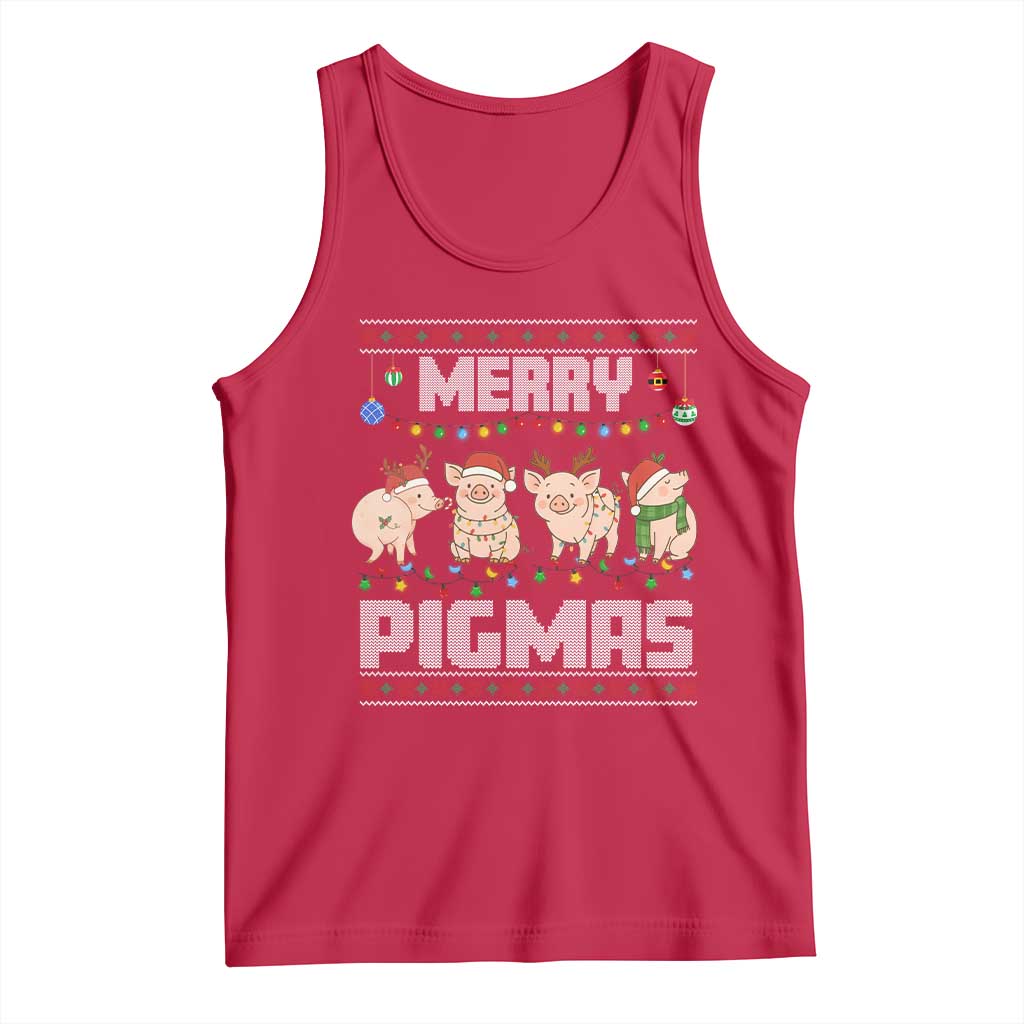 Funny Merry Pigmas Tank Top Christmas Pig Ugly Sweater Gift - Wonder Print Shop