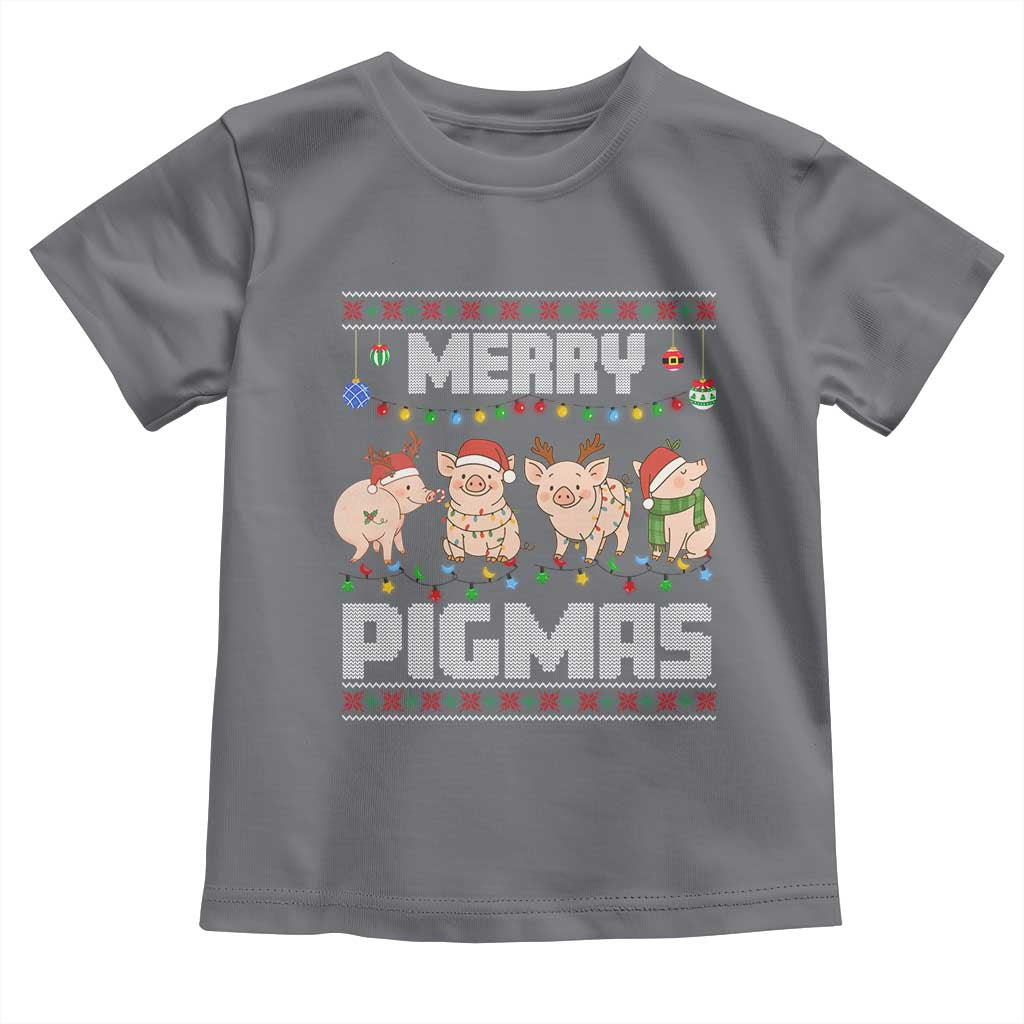 Funny Merry Pigmas Toddler T Shirt Christmas Pig Ugly Sweater Gift - Wonder Print Shop