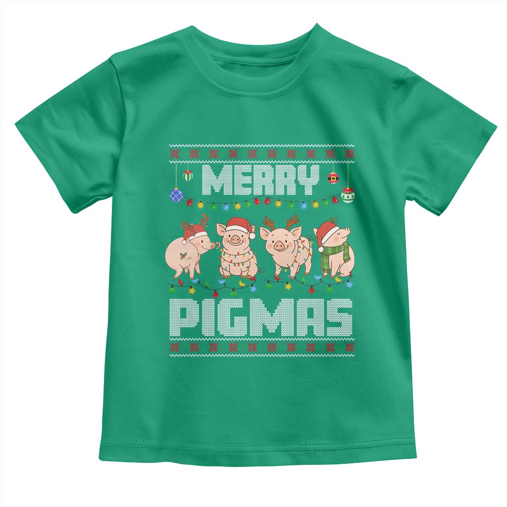 Funny Merry Pigmas Toddler T Shirt Christmas Pig Ugly Sweater Gift - Wonder Print Shop