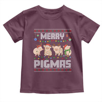 Funny Merry Pigmas Toddler T Shirt Christmas Pig Ugly Sweater Gift - Wonder Print Shop